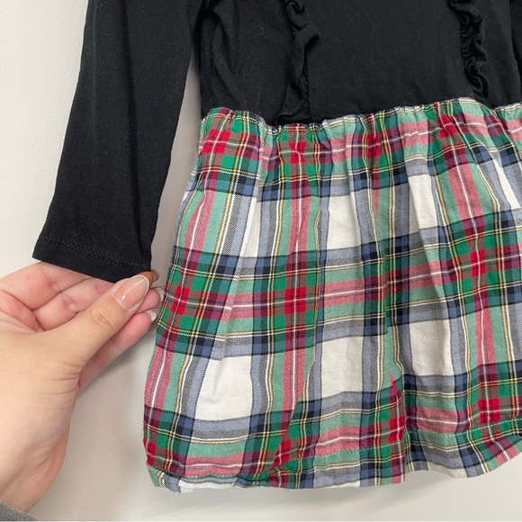 Baby GAP Black & Holiday Tartan Plaid Long Sleeve Dress Girls Size 12-18 Months - Picture 3 of 5